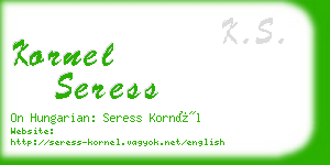 kornel seress business card